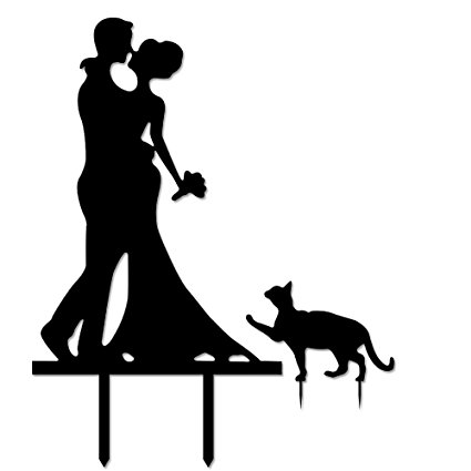 425x425 Gosear Acrylic Silhouette Wedding Engagement Cake Topper Pick Cake