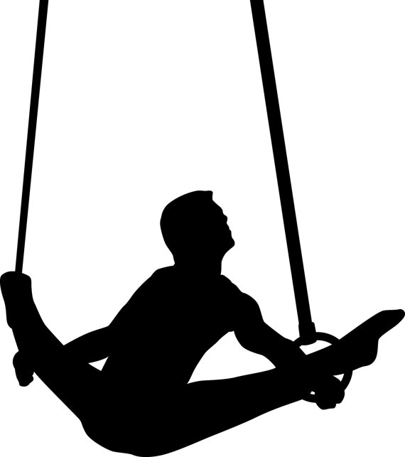 570x643 Male Gymnast Silhouette Die Cut Vinyl Decal Sticker. You Pick