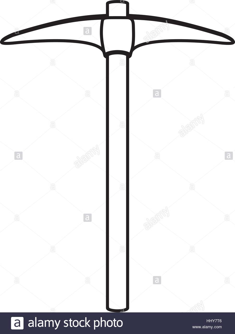 980x1390 Silhouette Pickaxe Construction Tool Icon Vector Illustration