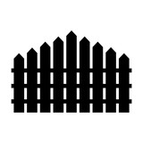 160x160 Simple Picket Fence Silhouette (Black) Icon. Isolated On White