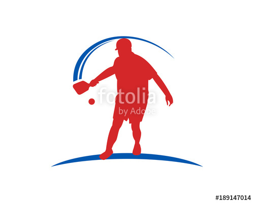 500x400 Hit The Ball On Pickle Ball Illustration Symbol Logo Modern Stock