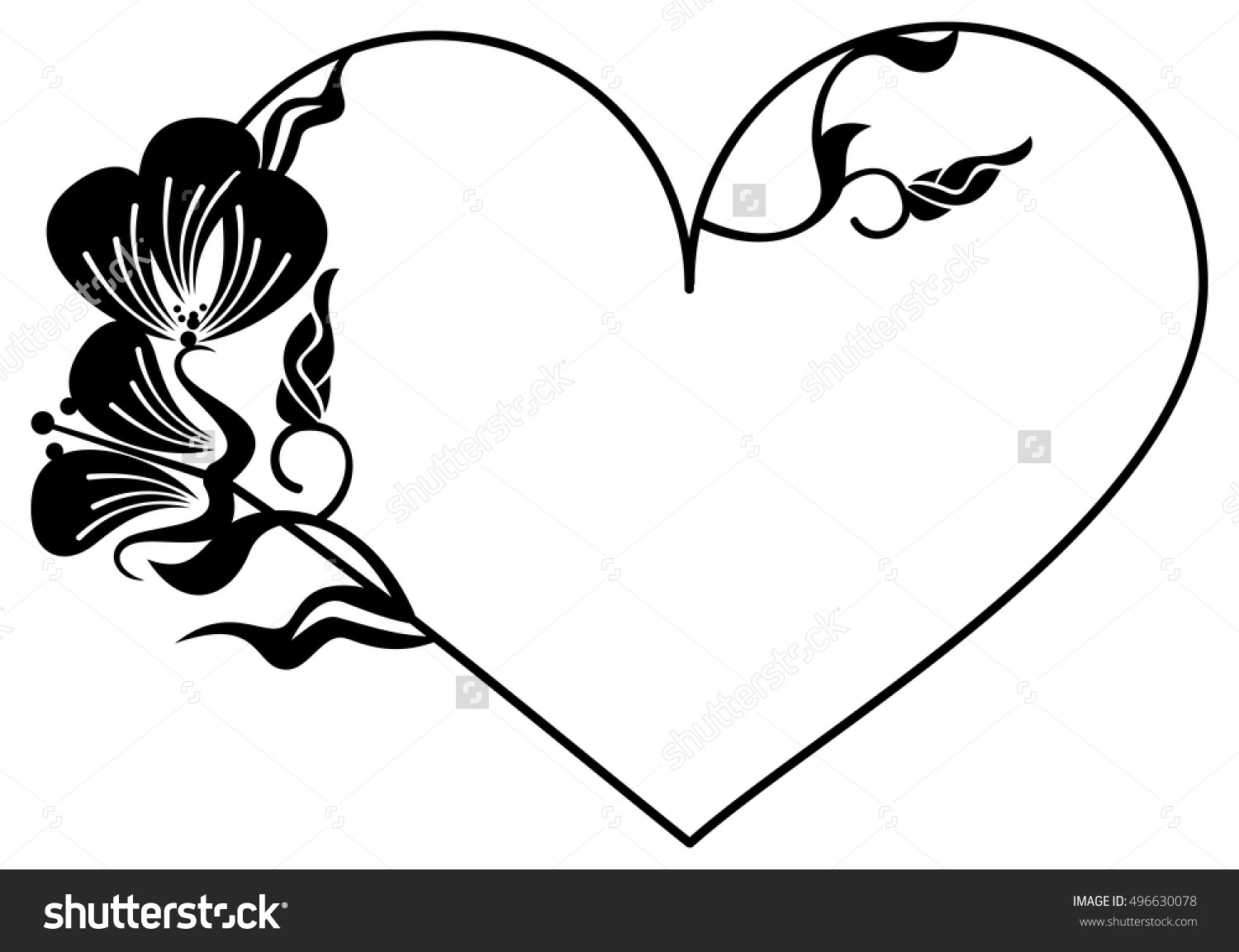 1500x1153 Heart Shaped Leaves Silhouette Clipart Collection