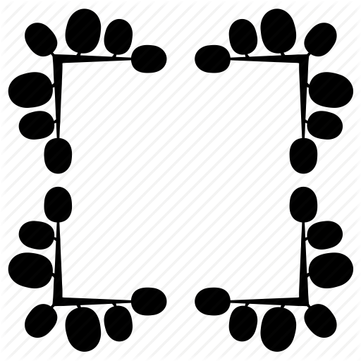 512x512 Frame, Leaf, Leaves, Nature, Plants, Silhouette, Wreath Icon