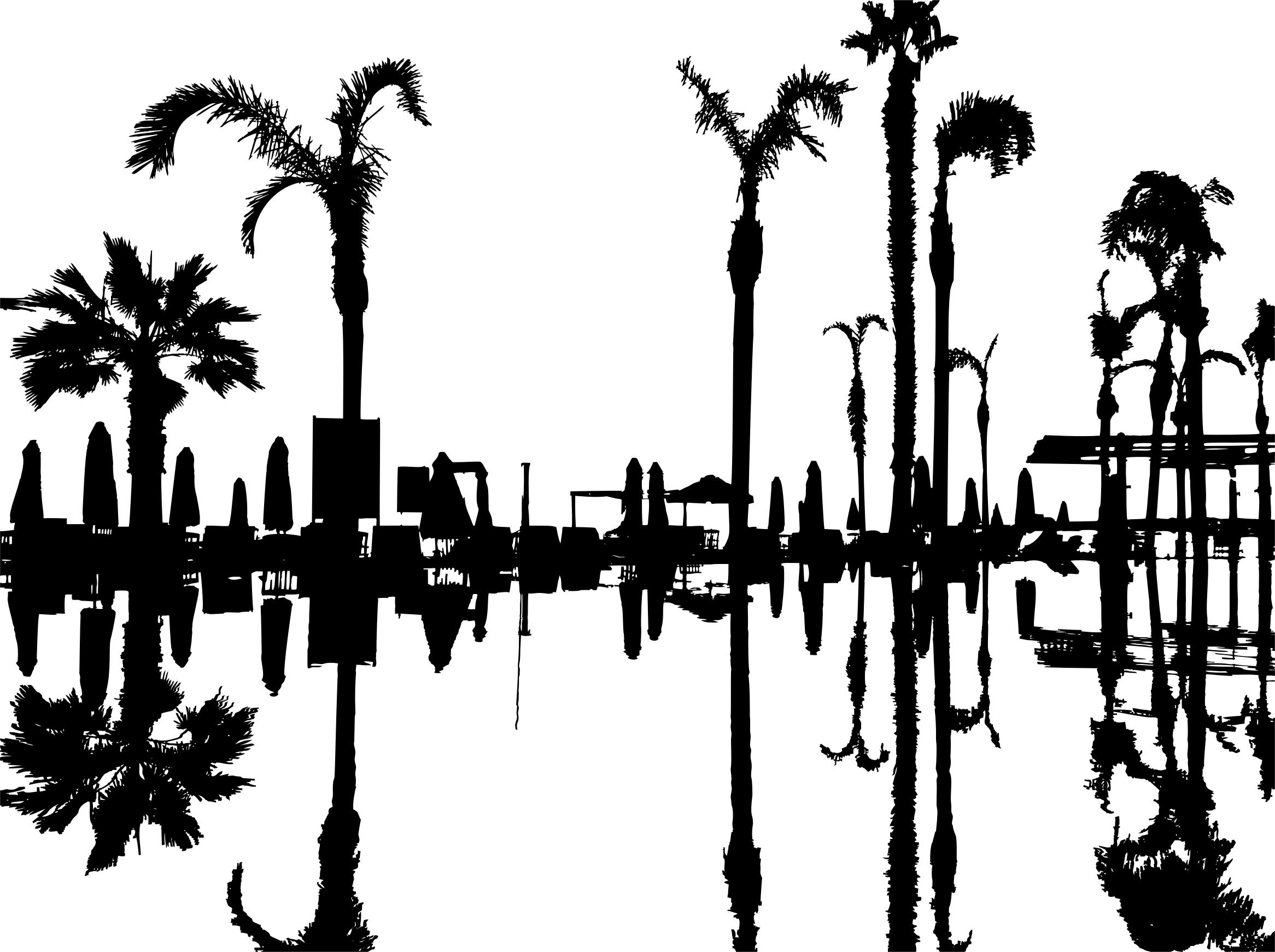 2332x1742 Pier Reflection Silhouette Icons Png