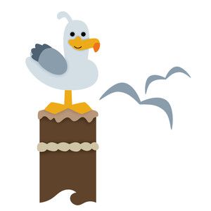 300x300 Seagull On Pier Silhouette Design, Silhouettes And Silhouette Files