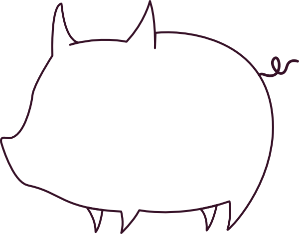 600x469 Pig Outline Clip Art