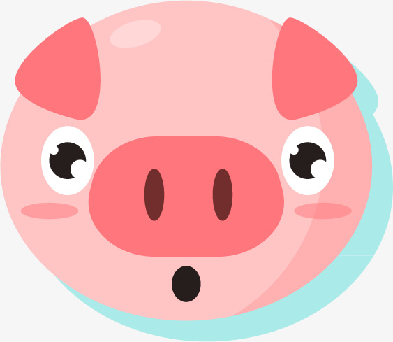 563x489 Shy Pig Silhouette Portrait, Cartoon Animals, Shy Pig, Flat Head