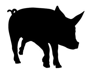 320x260 Pig Silhouette 2 Decal Sticker
