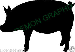 300x211 Pig Silhouette Vinyl Decalsticker Truck Window Laptop Hog Sow