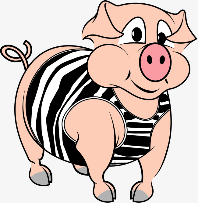 650x665 Cartoon Hand Painted Pig Silhouette, Cartoon, Animal, Lovely Png