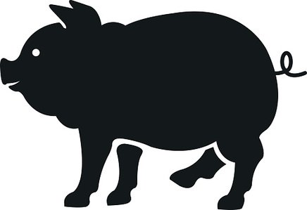 436x299 Vector Pig Black Color Illustration Isolated On White Background