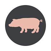 170x170 Pig Silhouette Premium Clipart