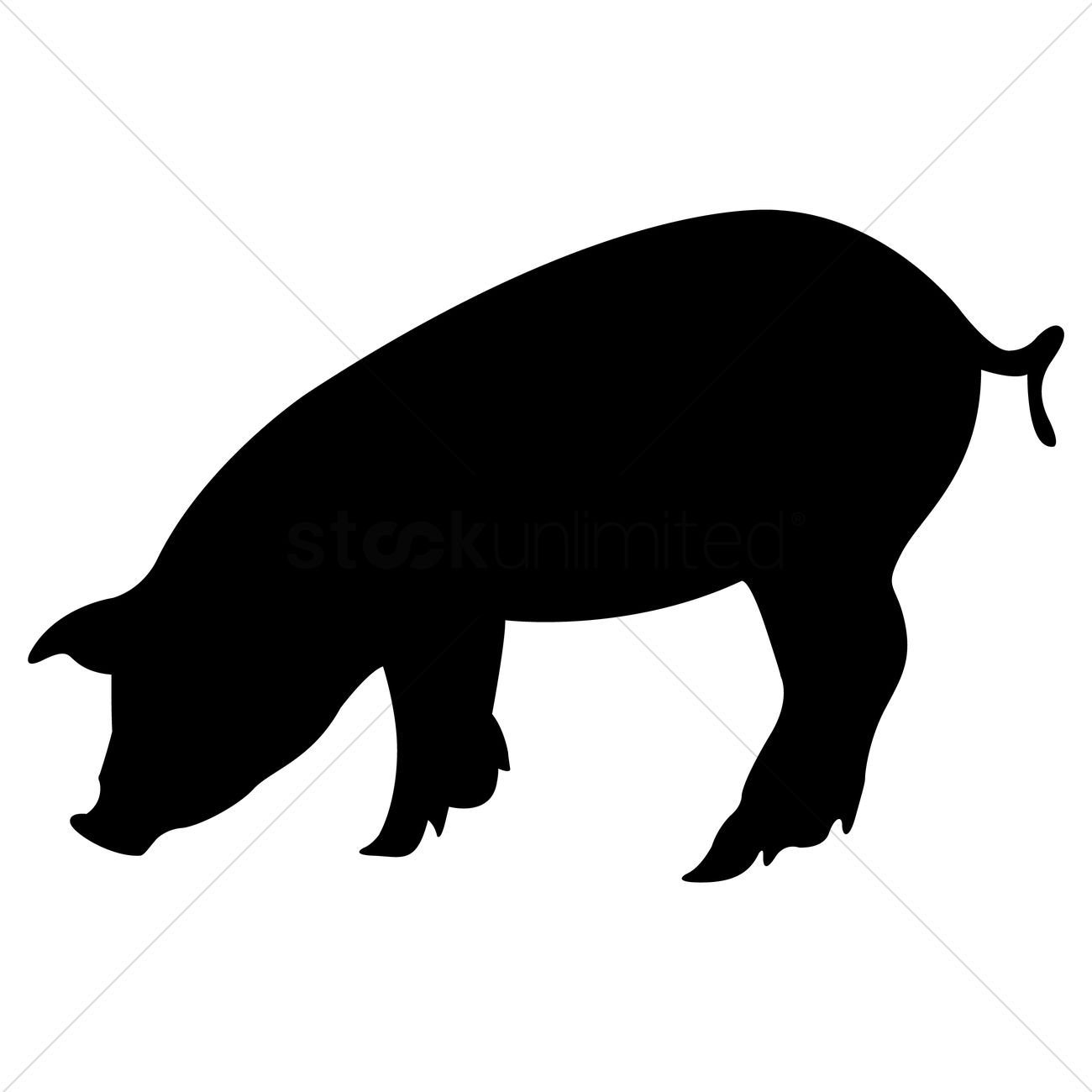 1300x1300 Silhouette Of Pig Vector Image