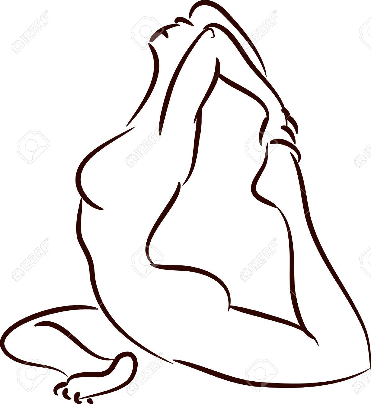 1194x1300 Pigeon Pose Silhouette
