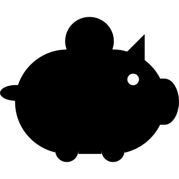 626x626 Money Piggy Bank Silhouette With A Coin Icons Free Download