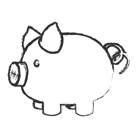 550x550 Monochrome Blurred Silhouette Of Piggy Bank