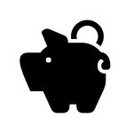 150x150 Silhouette Of Cartoon Piggy Bank Royalty Free Vector Clip Art