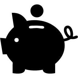 256x256 Black Piggy Bank 2 Icon