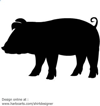 335x355 Pig Silhouette Clipart. Black And White Pictures For Newborns