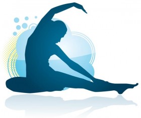 280x235 Yoga Silhouette With Sunset Background Vector 07