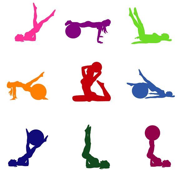 580x580 Set Of Fitness Icons, Pilates Fitness Pilates, Icons And Gym Fitness