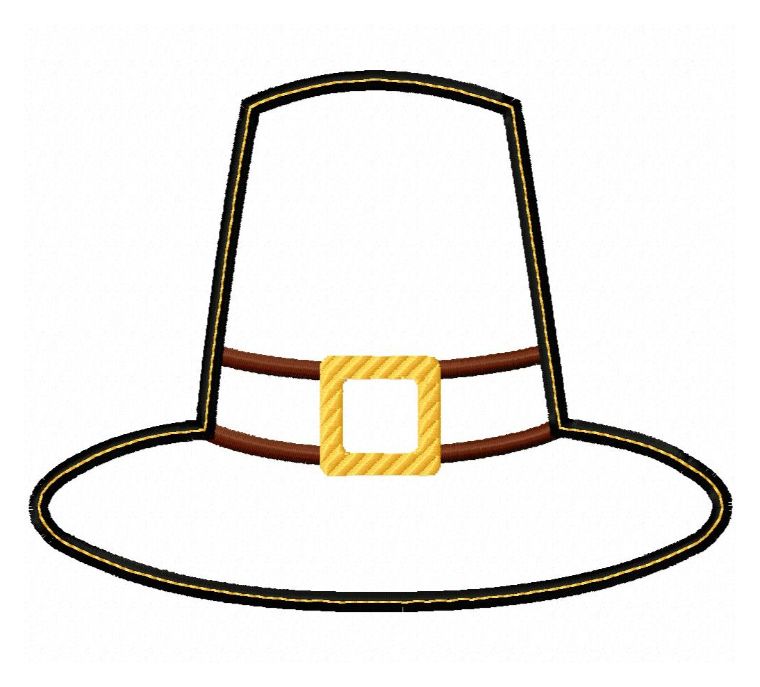 1094x989 Pilgrim Hat Applique Design
