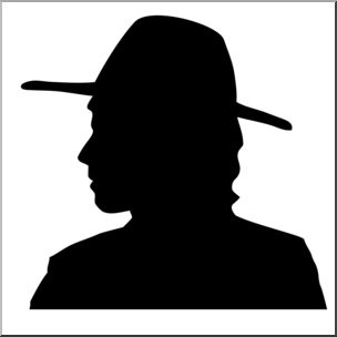 304x304 Clip Art Thanksgiving Silhouettes Pilgrim Man Bampw I