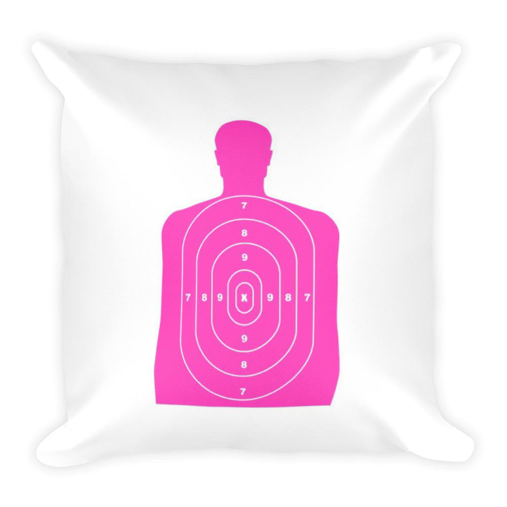 1000x1000 Guns Are Forever In Blue Dry Fire Pillow, Pink Silhouette Target