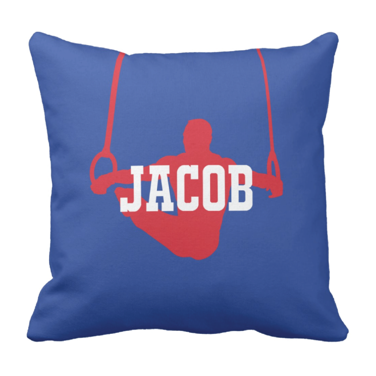 759x759 Personalized Gymnastics Silhouette Throw Pillow Wname Shop