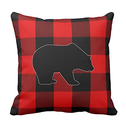 425x425 Zazzle Lumberjack Red Buffalo Check Bear Silhouette