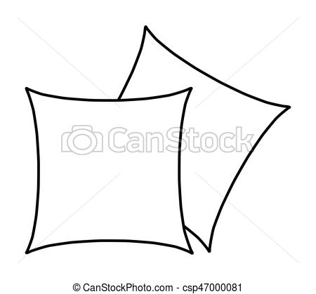 450x419 Cartoon Pillow Silhouette, Outline Vector Symbol Icon Vector