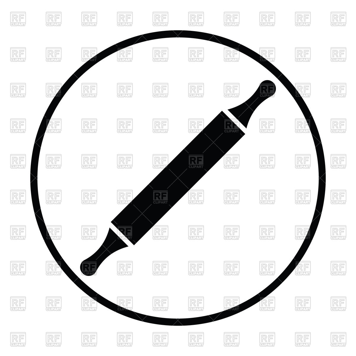 1200x1200 Silhouette Of Bakery Pin Roll Icon Royalty Free Vector Clip Art