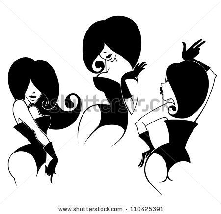 450x435 Vector Collection Of Stylized Cartoon Pin Up Girls In Different