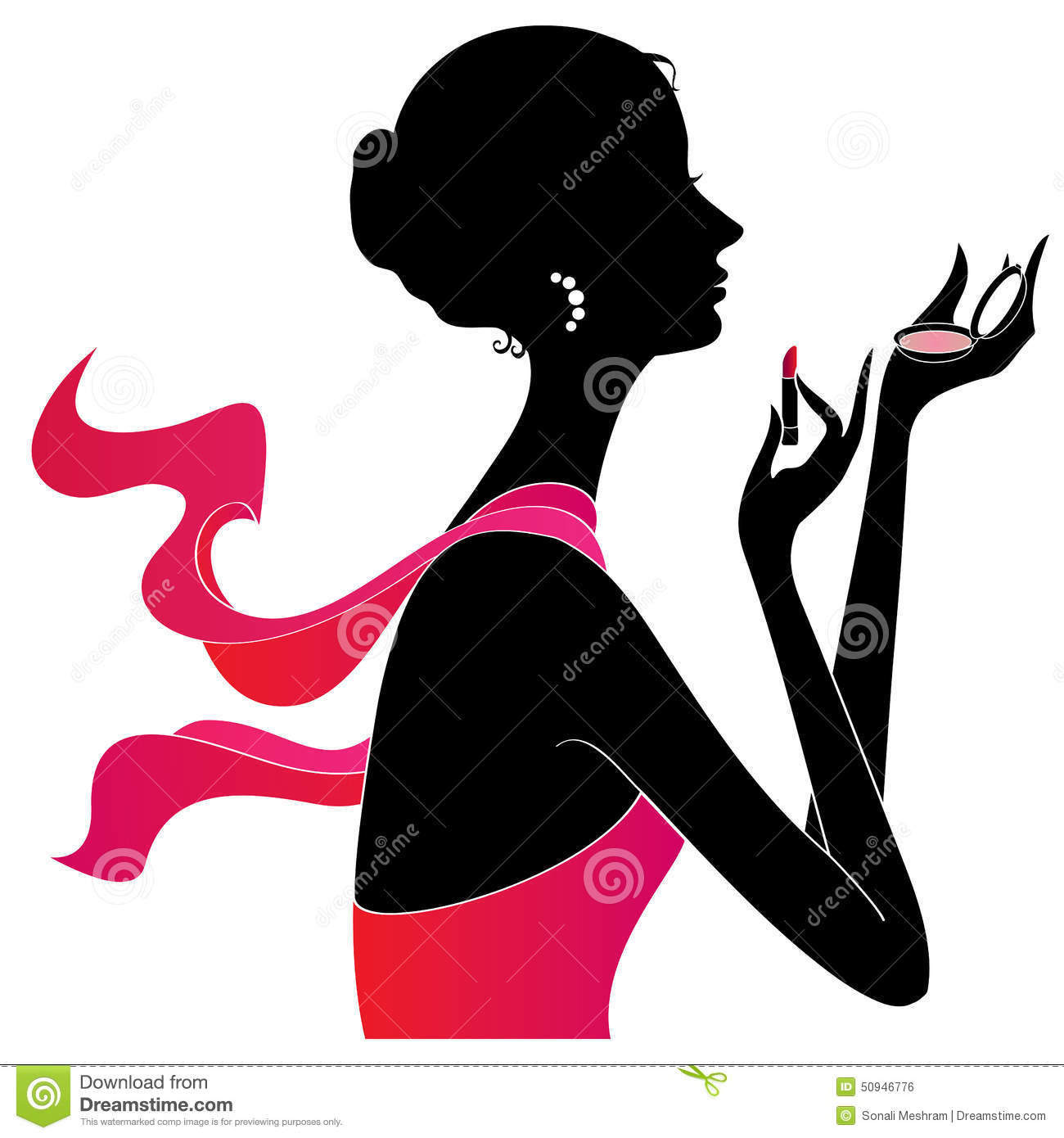 1300x1390 Makeup Clipart Silhouette