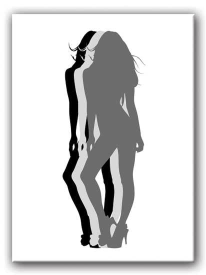 412x550 Pin Up Girl Silhouette Canvas