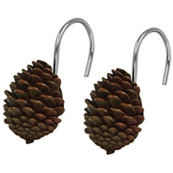 350x350 Bacova Guild Pine Cone Silhouettes Shower Curtain