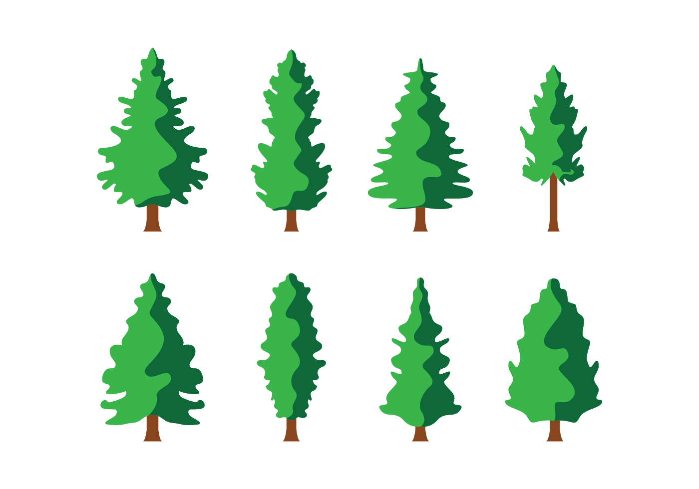 1400x980 Free Pine Trees Vector