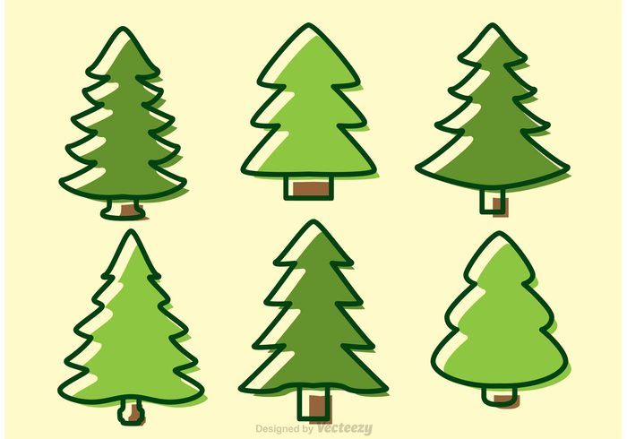 700x490 Cedar Trees Cartoon Vectors