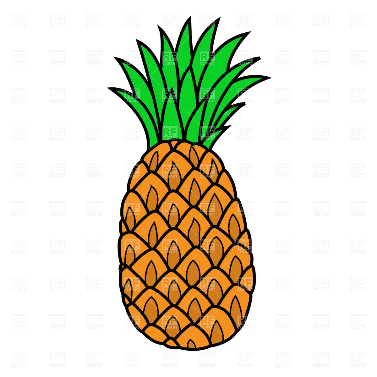 1200x1200 Pineapple Royalty Free Vector Clip Art Image