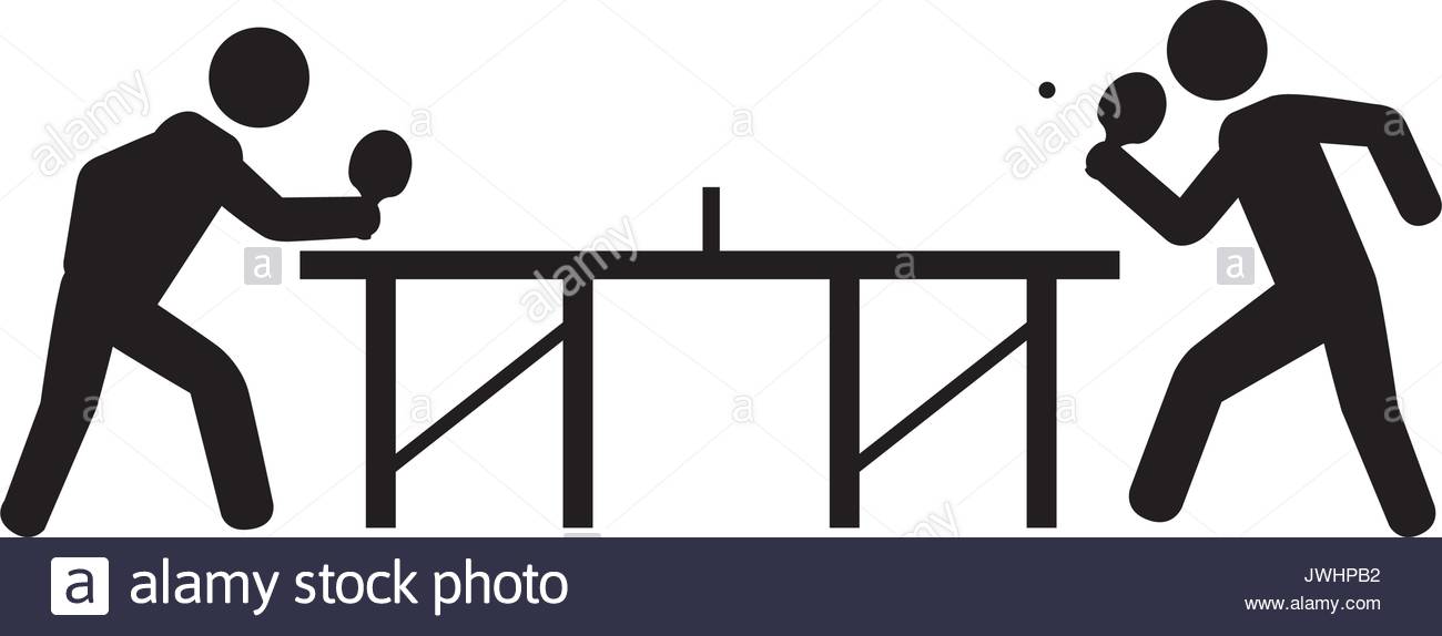 1300x574 Ping Pong Players With Table Silhouette Vector Illustration Design
