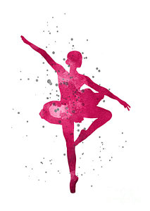 213x300 Ballerina Silhouette Watercolor Painting Painting By Joanna Szmerdt