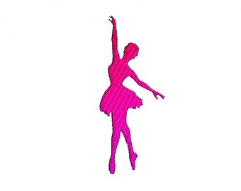 340x270 Ballerina Ballet Dancer Silhouette Embroidery Machine Design