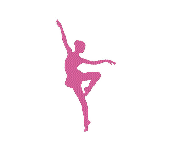 570x490 Ballerina Ballet Dancer Silhouette Embroidery Machine Design