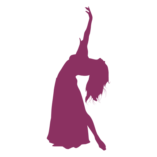 512x512 Belly Dancer Bending Silhouette