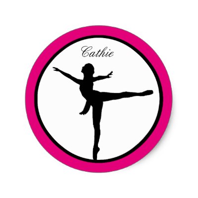 400x400 Pink Ballerina Silhouette Stickers