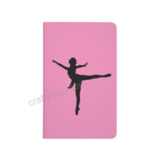 540x540 Pink Ballet Dancer Silhouette Pocket Notebook