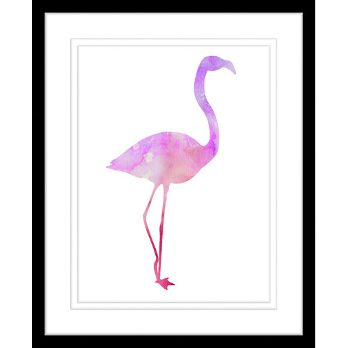 500x500 Pink Flamingo Watercolour Silhouette Framed Print Temple Amp Webster