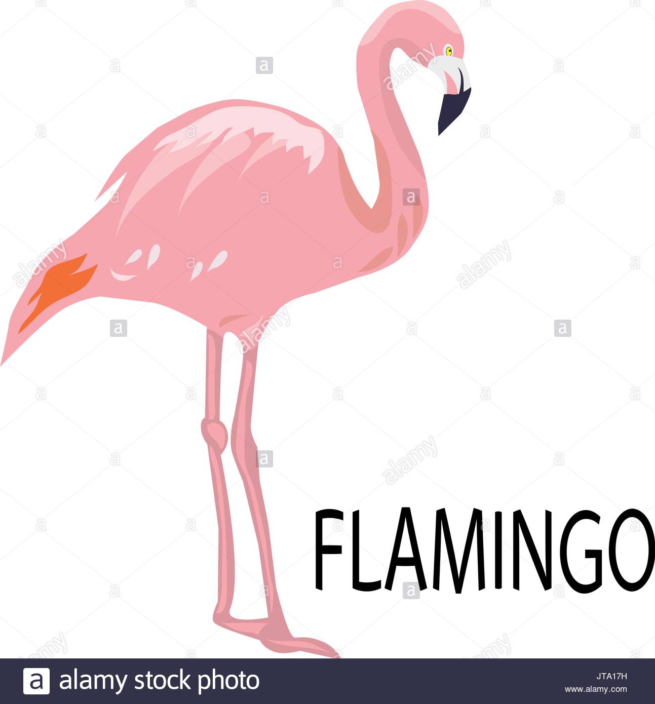 1293x1390 Vector Illustration Of A Pink Flamingo Silhouette Stock Vector Art