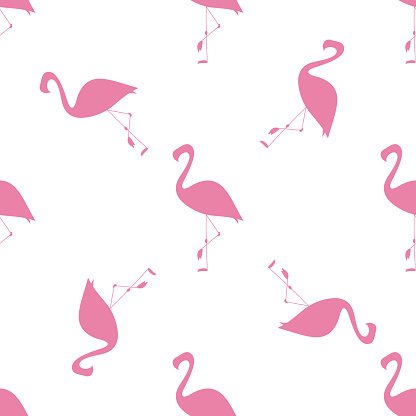 416x416 Flamingo Seamless Illustration For Your Premium Clipart