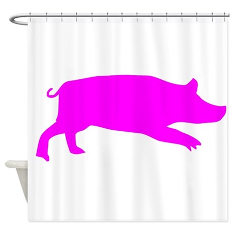 460x460 Pig Shadow Shower Curtains